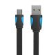 Flat USB 2.0 A to Mini 5-pin cable Vention VAS-A14-B100 2A 1m Black