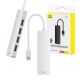 4u1 Hub Baseus UltraJoy Lite USB-A na USB 3.0 15 cm (bijeli)