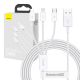 USB kabel 3u1 Baseus Superior Series, USB na mikro USB / USB-C / Lightning, 3.5A, 1.2m (bijeli)