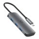 Hub 6in1 USB-C do 3x USB, USB-C, SD Card, Micro SD Card Cygnett SlimMate 100W (grey)