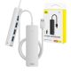 4in1 Hub Baseus UltraJoy Lite USB-A to USB 3.0 1m (white)