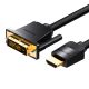 HDMI to DVI (24+1) Cable Vention ABFBJ 5m, 4K 60Hz/ 1080P 60Hz (Black)