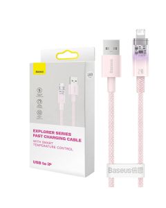 Kabel za brzo punjenje Baseus USB-A na Lightning Explorer Series 2m, 2.4A (ružičasti)