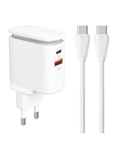 Zidni punjač LDNIO A2423C USB, USB-C + USB-C - USB-C kabel