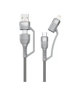 USB cable Dudao L20xs 4in1 USB-C / Lightning / USB-A 2.4A, 1m (gray)