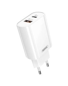 Remax RP-U37 zidni punjač, USB + USB-C, 18W (bijeli)