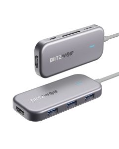 7in1 Blitzwolf BW-TH5 Hub USB-C to 3xUSB 3.0, HDMI, USB-C PD, SD, microSD