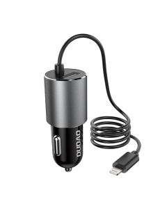 Auto punjač Dudao R5ProL 1x USB, 3.4A + Lightning kabel (sivi)