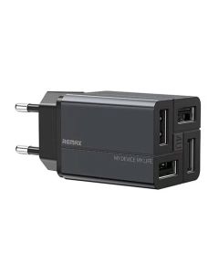 Zidni punjač Remax, RP-U43, 4x USB, 3.4A (crni)