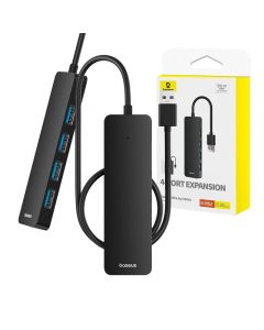 4in1 Hub Baseus UltraJoy Lite USB-A to USB 3.0 50cm (black)