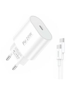 Brzi punjač Foneng 1x USB EU39 + USB Type C kabel