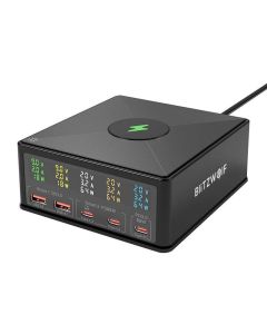 Punjač Blitzwolf 868H, 2xUSB-A, 3xUSB type-C, 160W (crni)