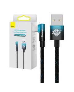 Baseus Elbow 1m 100W USB to USB-C angled cable (black-blue)