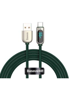 Baseus zaslonski kabel USB na Type-C, 66W, 2m (zeleni)