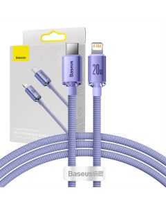 Baseus Crystal Shine kabel USB-C na Lightning, 20W, PD, 1,2 m (ljubičasti)