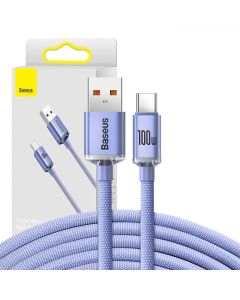 Baseus Crystal Shine kabel USB na USB-C, 100W, 2m (ljubičasti)