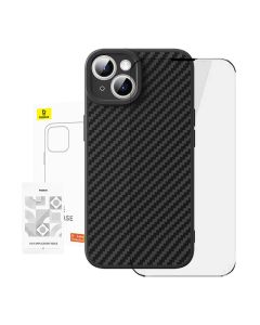 Case Baseus Synthetic Fiber iPhone 15 + kaljeno staklo