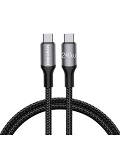 Kabel za brzo punjenje Rocoren USB-C na USB-C Retro Series 2m 240W (siv)