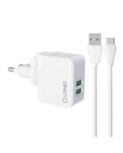 Zidni punjač LDNIO A2203 2USB + USB-C kabel