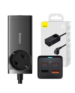 Baseus GaN3 Pro zidni punjač / PowerStrip 2xUSB + 2xUSB-C + AC, 65W