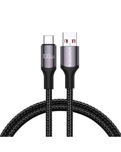 Kabel za brzo punjenje Rocoren USB-A na USB-C Retro Series 1m 100W (sivo)