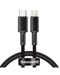 Baseus pleteni kabel visoke gustoće Type-C na Lightning, PD, 20 W, 2 m (crni)