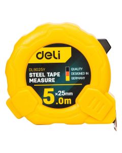 Steel Measuring Tape 5m/25mm Deli Tools EDL9025Y (yellow)