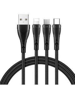 3u1 USB na USB-C / Lightning / Micro USB kabel, Mcdodo CA-6960, 1,2 m (crni)