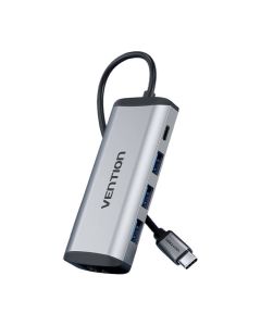 USB-C na USB-C priključna stanica, 3x USB3.0, PD 0,15m Vention THAHB, siva