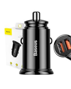 Baseus kružni auto punjač 2xUSB QC3.0 5A 30W (crni)