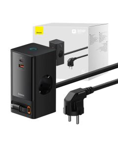 Zidni punjač / PowerStrip Baseus PowerCombo 65W (crni)