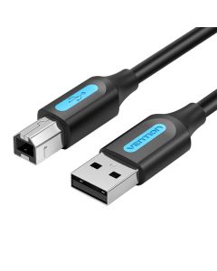 USB 2.0 A to USB-B cable with ferrite core Vention COQBL 2A 10m Black PVC