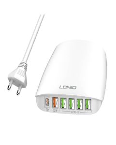 Zidni punjač LDNIO A6573C EU 5USB, USB-C 65W + kabel za napajanje