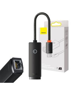 Baseus Lite Series USB-C na RJ45 mrežni adapter, 100 Mbps (crni)