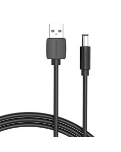 Kabel za napajanje USB 2.0 na DC 5.5mm Barrel Jack 5V Vention CEYBG 1,5m (crni)