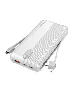 Powerbank LDNIO PL1013, 10000mAh + 3u1 kabel (bijeli)