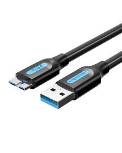 USB 3.0 A to Micro-B cable Vention COPBD 2A 0.5m Black PVC