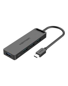 Hub 5in1 with 4 Ports USB 3.0 and USB-C cable Vention TGKBB 0,15m Black