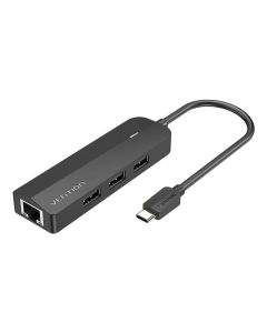 Hub USB-C na 3x USB 2.0, RJ45, Micro USB Vention TGOBB 0,15m, crni