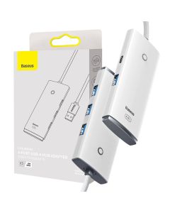 Baseus Lite Series Hub 4in1 USB to 4x USB 3.0, 25cm (White)