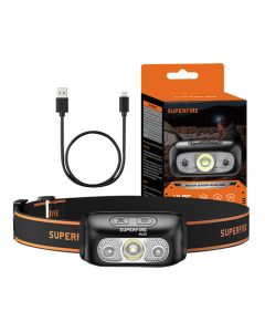 Naglavna svjetiljka Superfire HL05-E, 120lm, USB