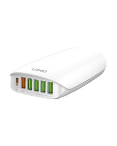 Zidni punjač LDNIO A6573C, 5x USB, 65W, 1.5m (bijeli)