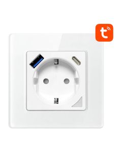 Pametna WiFi zidna utičnica Avatto N-WOT10-USB-W TUYA USB USB-C (bijela)