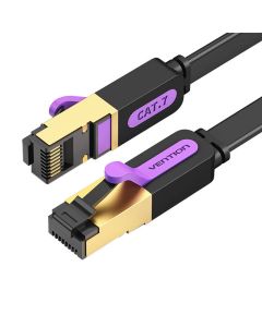 Flat Network Cable UTP CAT7 Vention ICABN RJ45 Ethernet 10Gbps 15m Black