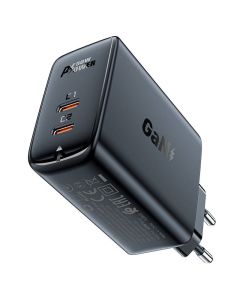 Zidni punjač Acefast A29 PD50W GAN 2x USB-C 50W (crni)