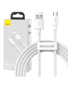 Baseus Simple Wisdom Data Cable Kit USB to Micro 2.1A (2PCS/Set) 1.5m Bijeli