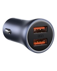 Baseus Golden Contactor Pro car charger, 2x USB, 40W (gray)