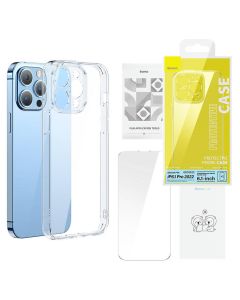 Baseus SuperCeramic Transparent Glass Case and Tempered Glass set za iPhone 14 Pro