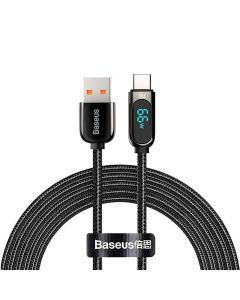 Baseus zaslonski kabel USB na Type-C, 66W, 1m (crni)