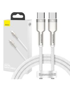 Kabel USB-C na USB-C Baseus Cafule, 100W, 1m (bijeli)